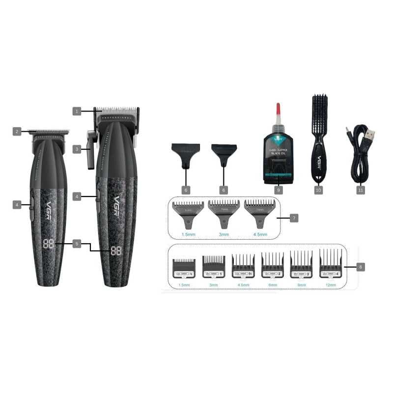 بررسی و خرید ست ماشین اصلاح دوقلو وی جی آر مدل VGR V-640 S2 | آتناکالا