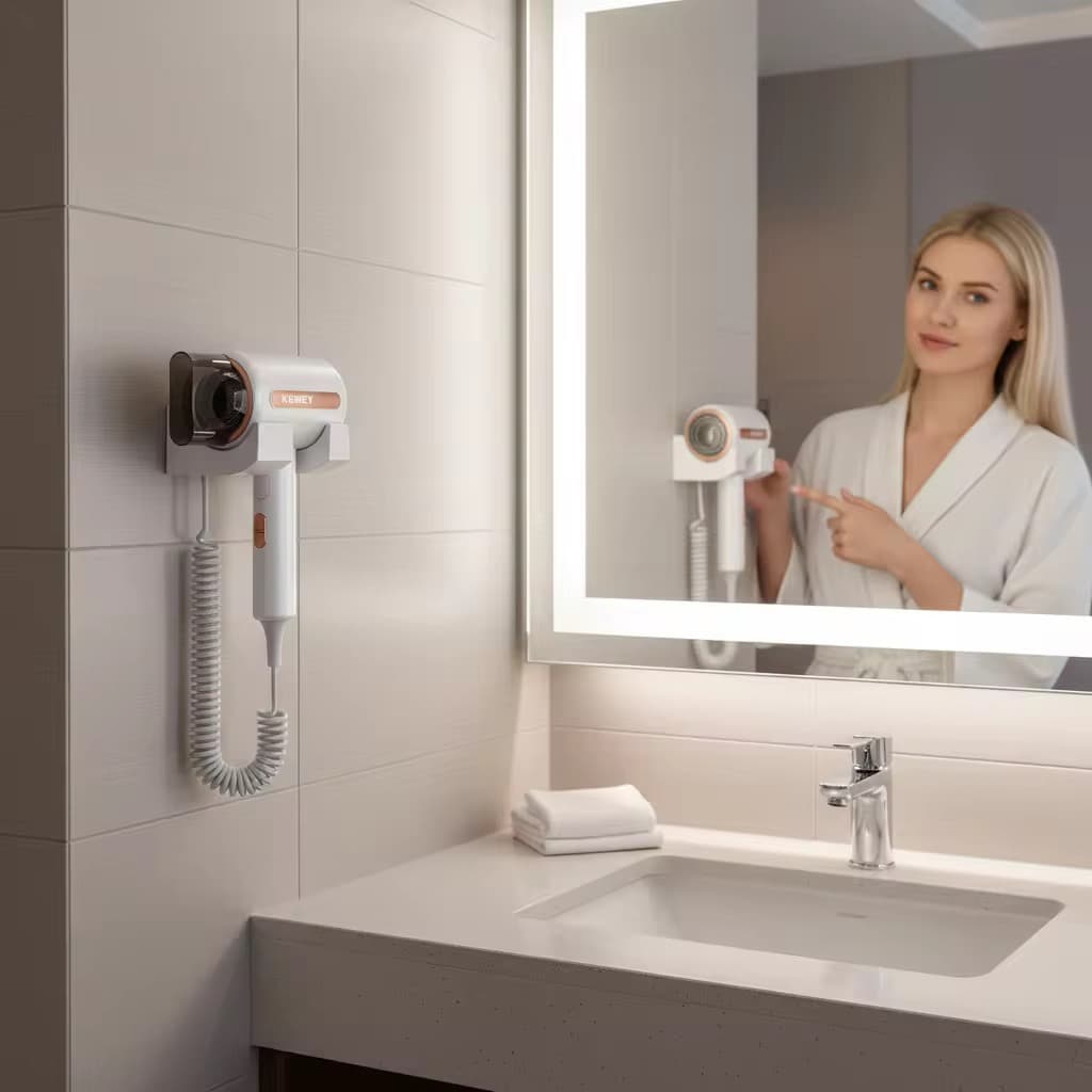 سشوار دیواری کیمی مدل Kemei KM-6873 توان 2200 وات اصل