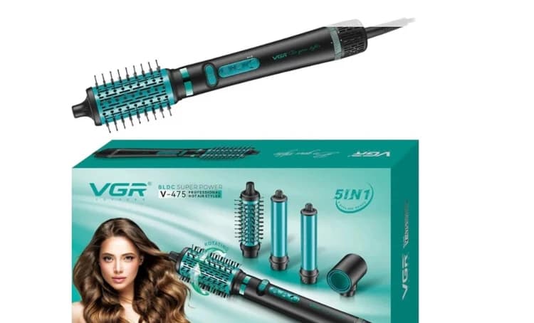 سشوار چرخشی و برس برقی ۵ کاره وی جی آر مدل VGR V-475 | آتناکالا