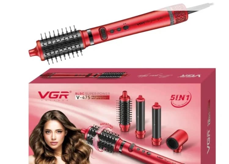 سشوار چرخشی و برس برقی ۵ کاره وی جی آر مدل VGR V-475 | آتناکالا
