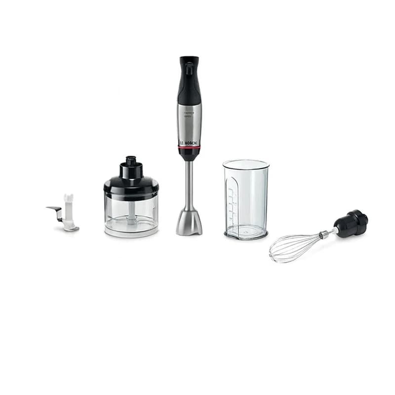 گوشت کوب برقی بوش 1000 وات مدل MSM6M622 چندکاره با تیغه ۴ پره QuattroBlade، خردکن، همزن بالونی و تیغه یخشکن (سری ErgoMaster Series 6)