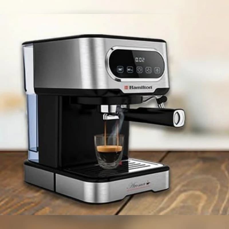 "اسپرسوساز همیلتون مدل 2830 | فشار 20 بار + پمپ ایتالیایی برای اسپرسویی با کرم طلایی و کاپوچینوی حرفهای"