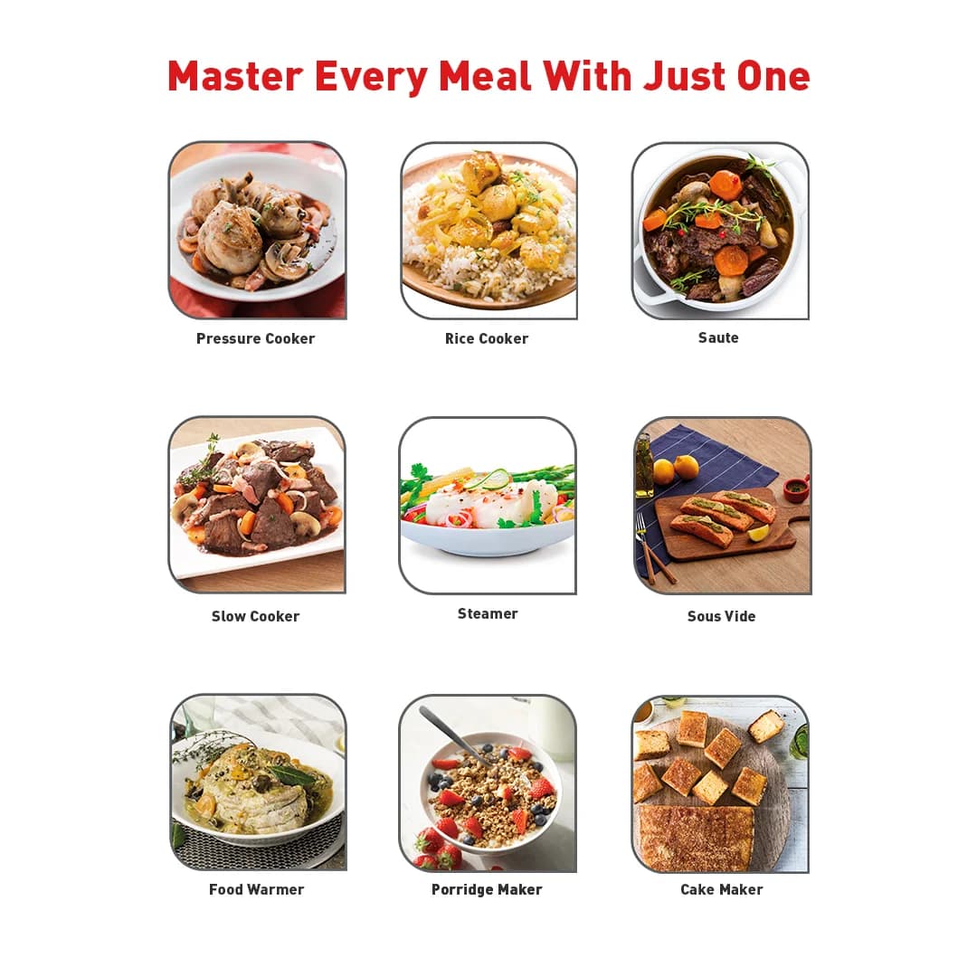 زودپز مولتی کوکر تفال مدل CY601 | ۱۵+۲ برنامه پخت + ظرفیت ۶ لیتری