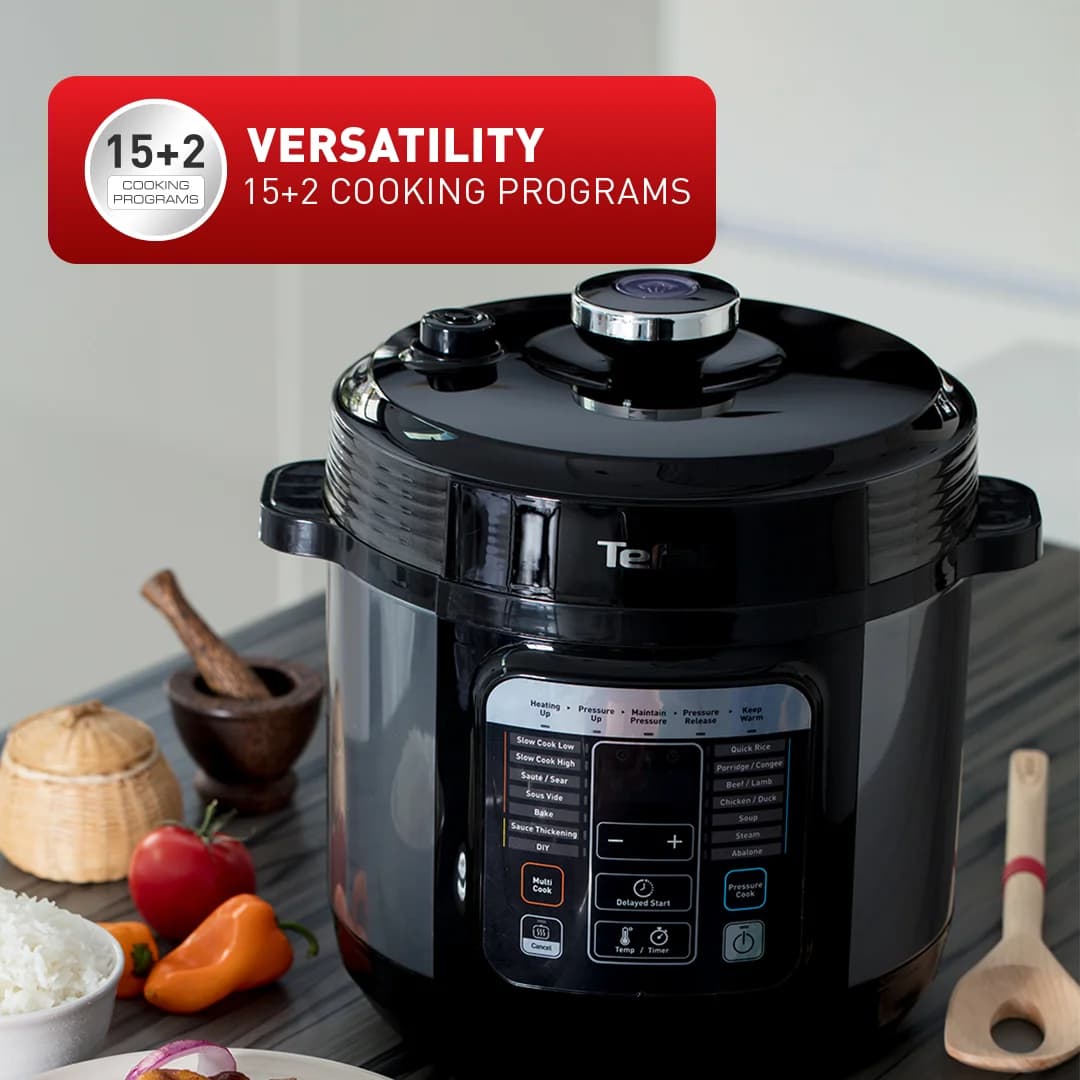 زودپز مولتی کوکر تفال مدل CY601 | ۱۵+۲ برنامه پخت + ظرفیت ۶ لیتری